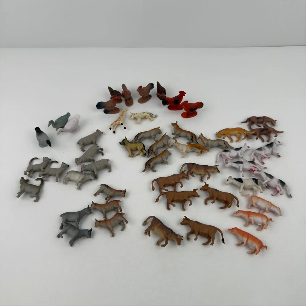 Safari Ltd Farmer Mike Animal Figures Lot Cows Chickens Elk Toys